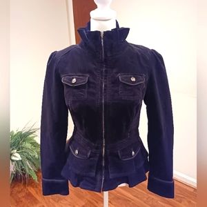 White House Black Market Jacket Zip Front Black Women Size 2